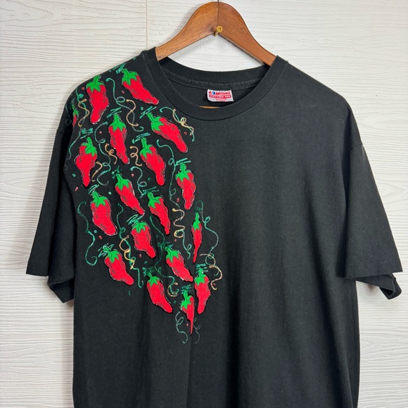 Hanes Vintage Chili Pepper DIY design Black Tee Cinco De Mayo Fiesta - Picture 2 of 7